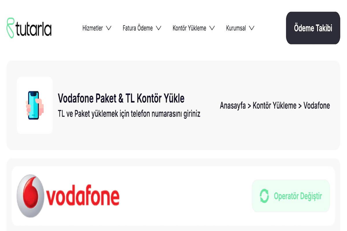 Vodafone Parça TL Yükleme Yöntemleri