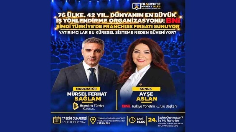 BNI Türkiye Yönetim Kurulu Başkanı Ayşe Aslan, Franchise Market Talks’ta Mürsel Ferhat Sağlam’ın Konuğu Oluyor
